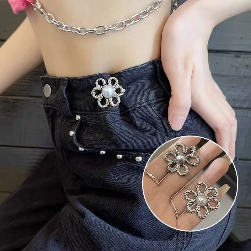 Korean Version of Flower Waist Buckle, New Seamless Clothing Decoration Buckle, Jeans Adjustment Buckle