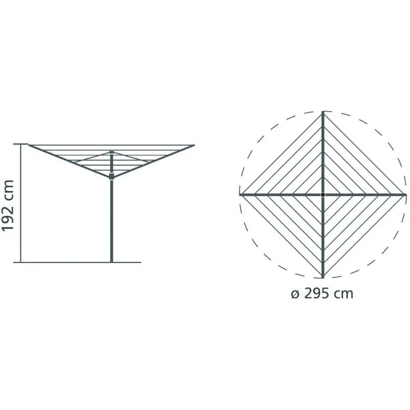 Imagem -06 - Outdoor Spinning Clothesline Folding Roupas Secagem Rack Spike Chão Cinza Braço Rotativo 164 Pés 38.1.8