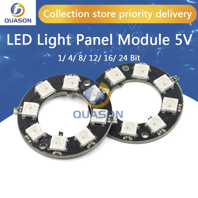 4 8 12 16 channel WS2812 WS2812B WS 2811 5050 RGB LED Lamp Panel Module 5V 1Bit 4Bit 8Bit 12Bit 16Bit 24Bit Rainbow LED Precise