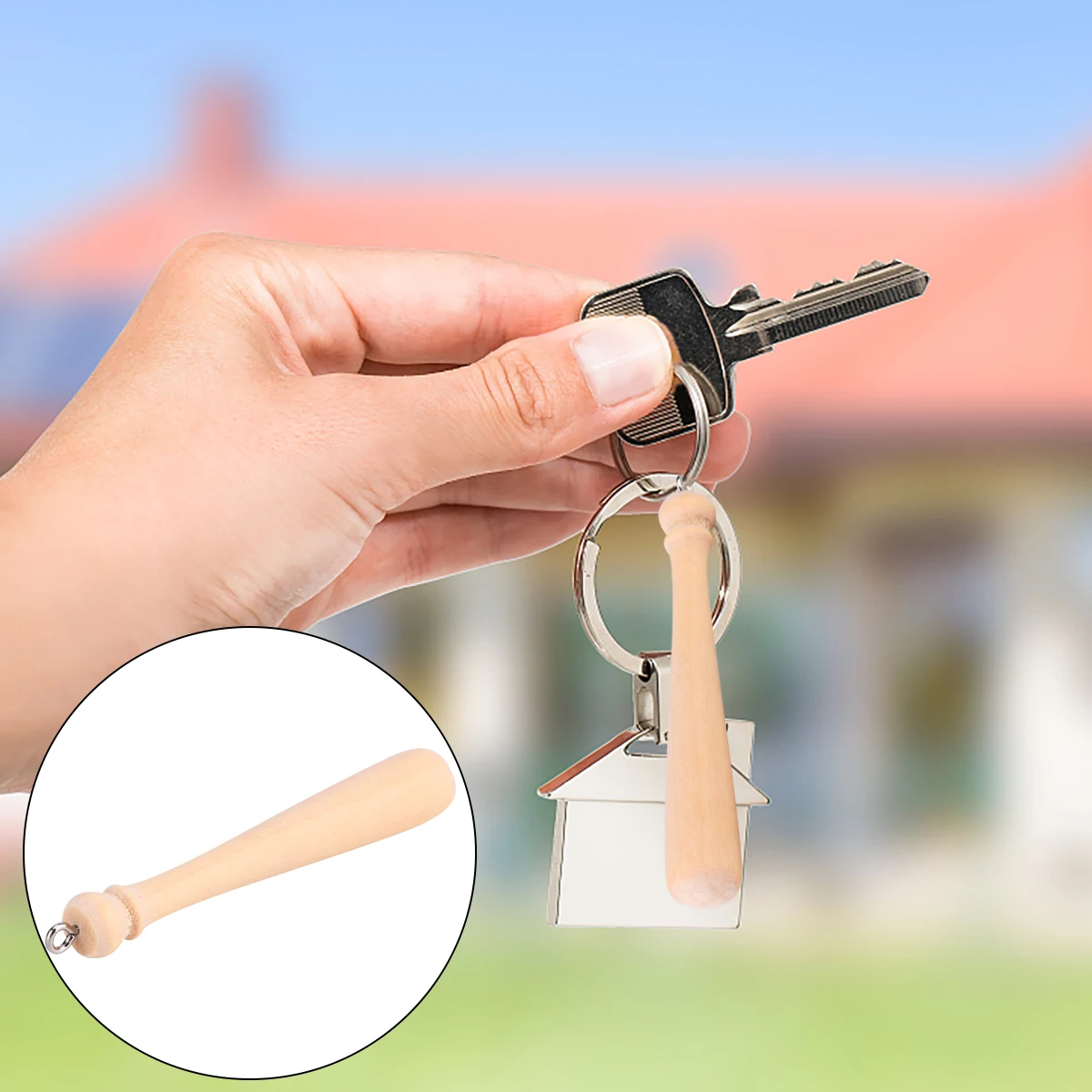 

50pcs Keychain Accessory Metal Baseball Bat Design Pendant Mini Decor Gift Idea Ring Charm Unique Creative