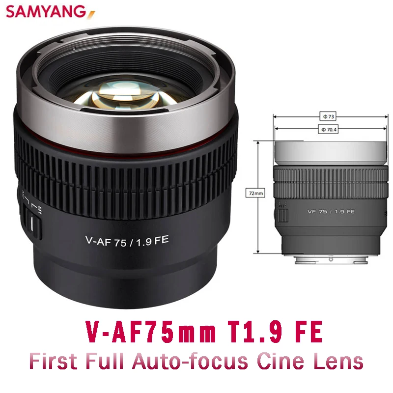 

Samyang V-AF75mm T1.9 FE полный Автофокус кино объектив для беззеркальной цифровой зеркальной камеры Sony E A9 A9II A7RIV A7RIII A7III A7C A7 VENICE