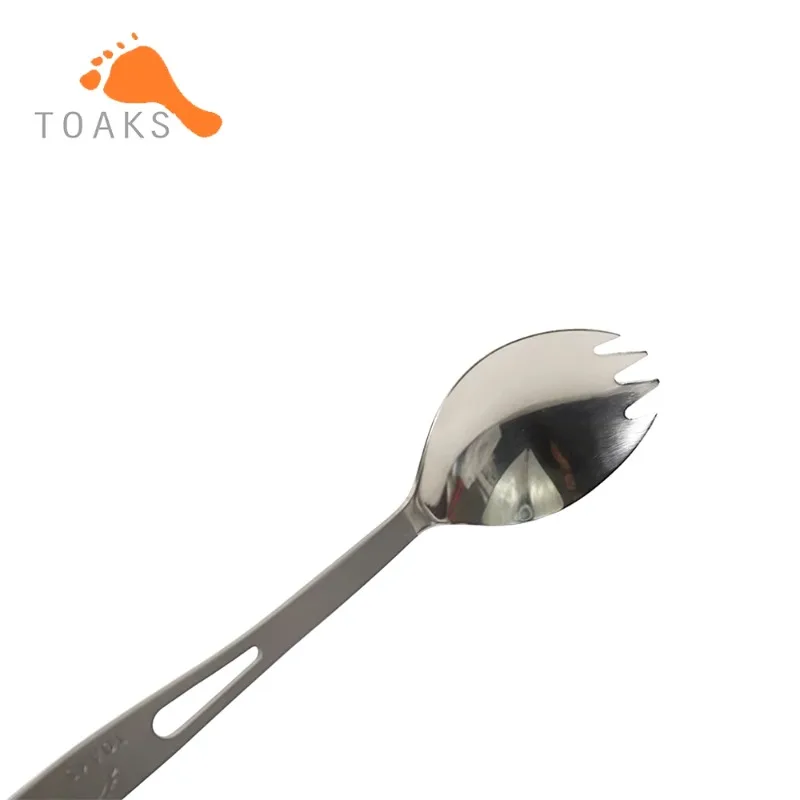 TOAKS Titanium Spork Semi-Polished Tableware Outdoor Picnic and Household Dual-Use168mm SLV-01