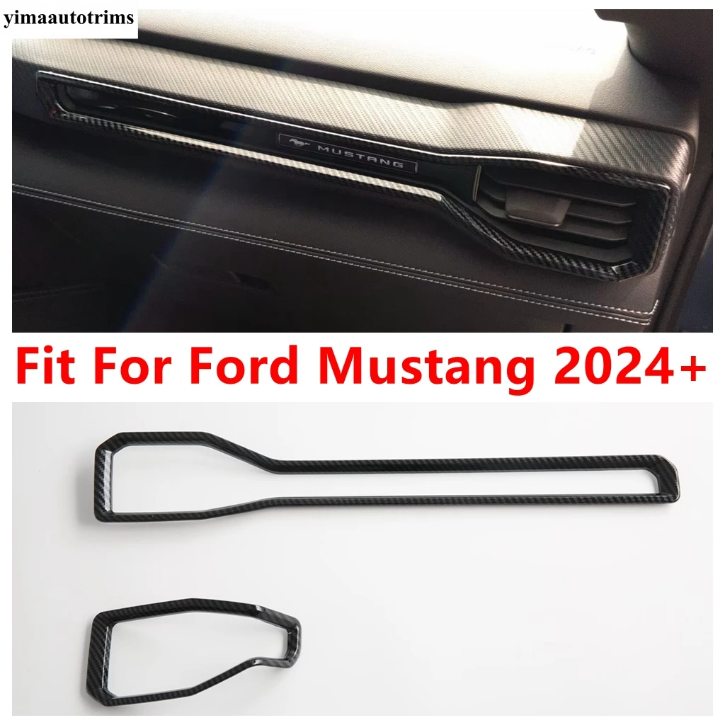 

Central Control Panel AC Air Conditioning Vent Outlet Cover Trim For Ford Mustang 2024 2025 Carbon Fiber Accessories Interior