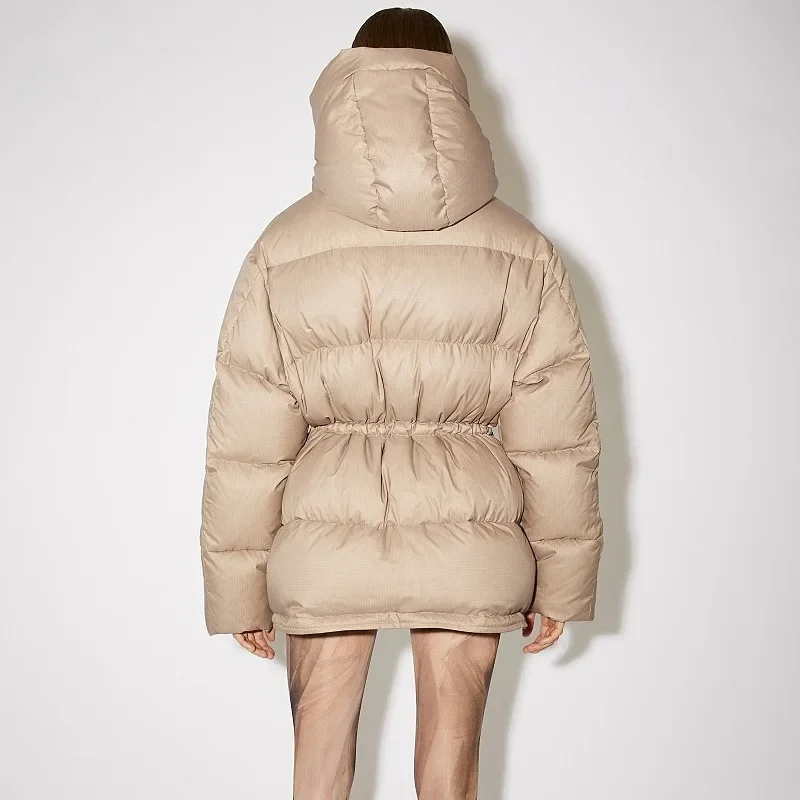 Zimowa moda Nowa damska kurtka puchowa Luźna kurtka do pracy z kapturem, dopasowana