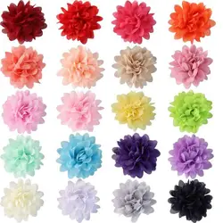 Flores de satén para el cabello, accesorios para el cabello de tela, flores de gasa, envoltura para la cabeza, sin pinzas para el cabello, lazo, 10cm, lote