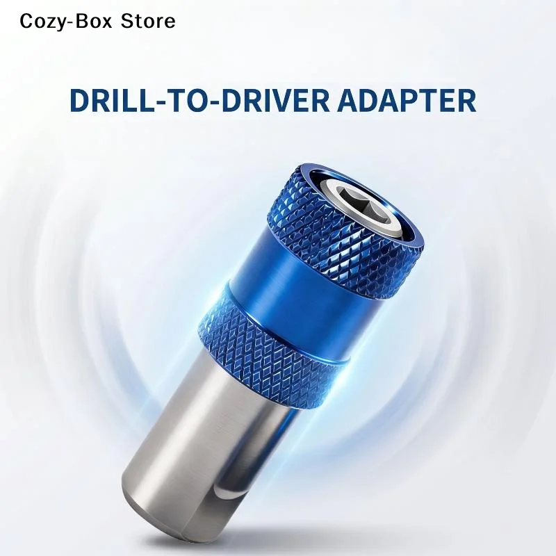 [ZY]1Pcs Automatic-Locking Hex Shank Adapter 10mm Threaded To 1/4 Inch Hex Adapter Quick Release Drill Converter Metal[ZY]