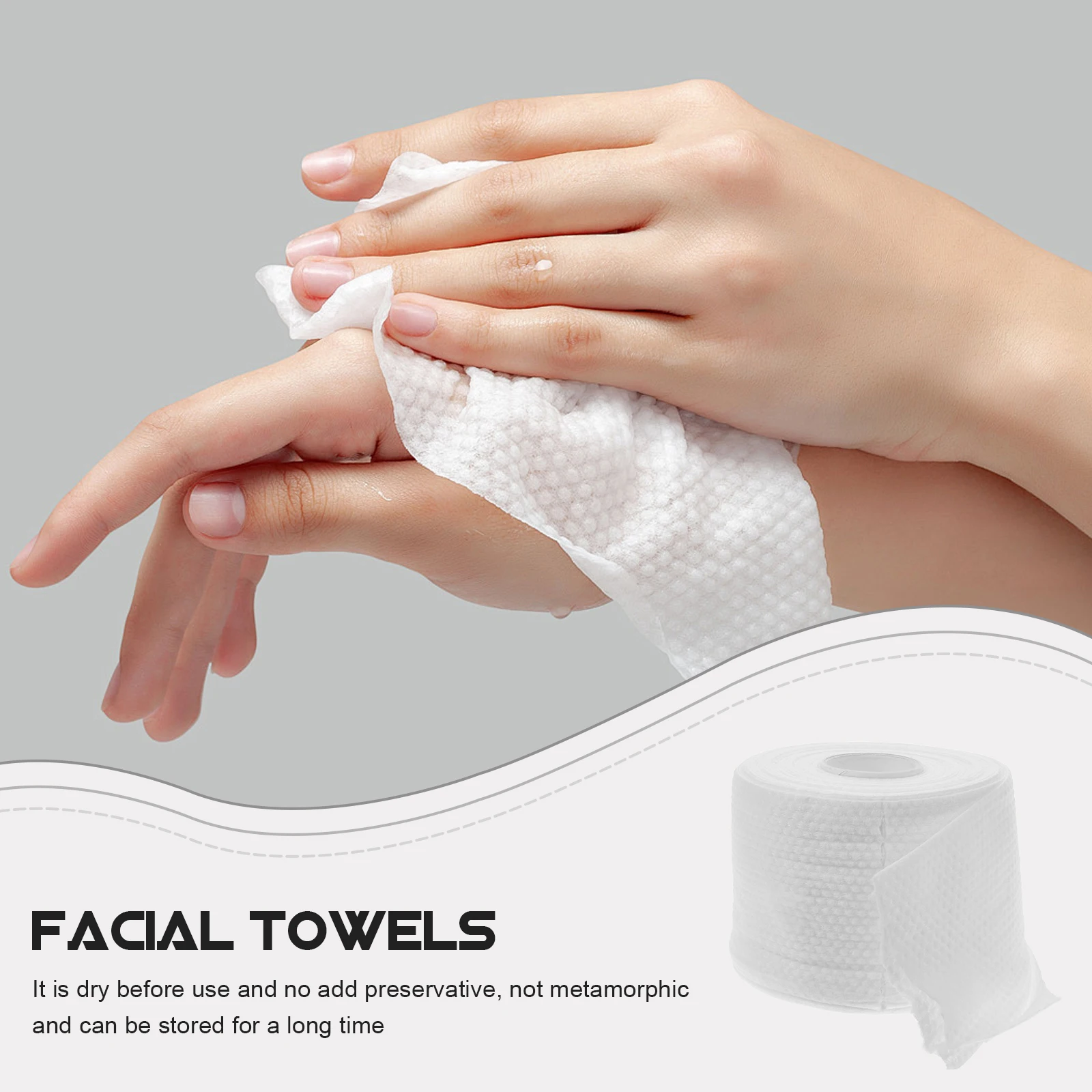 1 Roll Disposable Facial Towels Cotton Makeup Remover Pads Eco Friendly Skin Safe For Face Washing Beauty Salon Travel Wipes