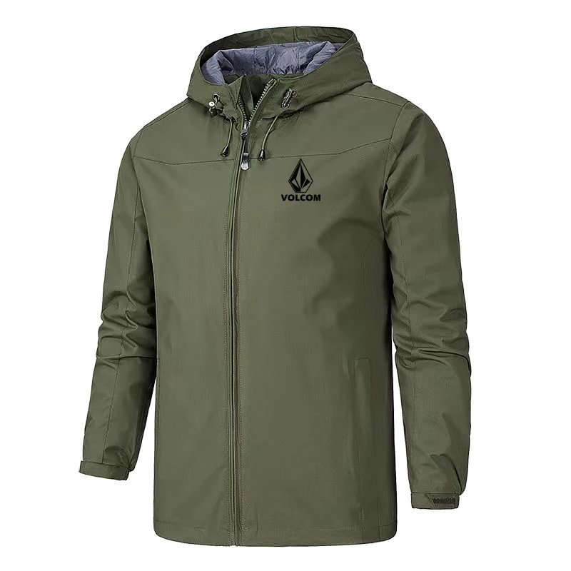 

Men's spring and autumn jackets, windbreakers, hooded jackets, zipper jackets, camping loose hooded hiking jackets