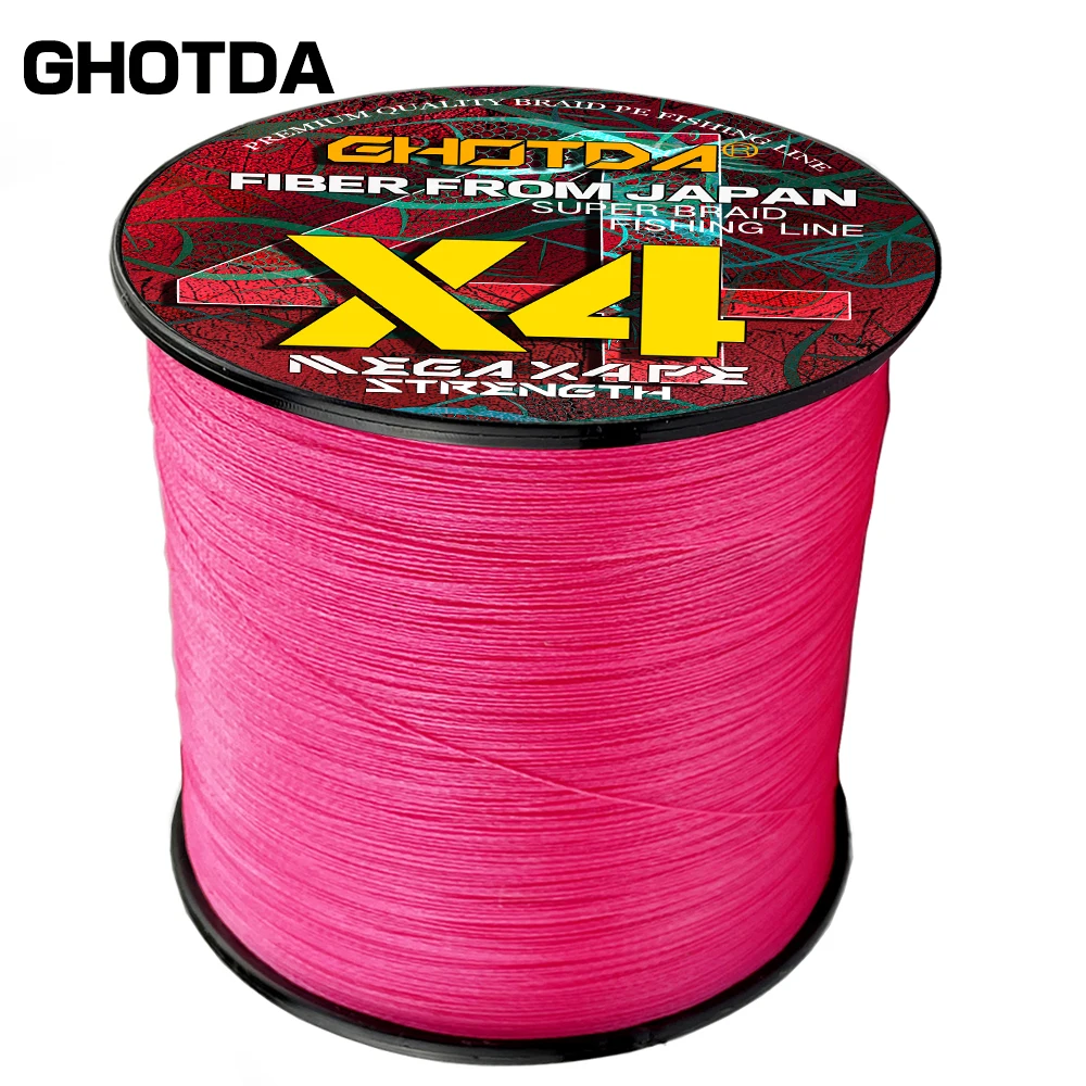 Ghotda Super PE Braid Fishing Line 300M 4Strands Braided Fishing Line Multifilament PE Line Strong Braided Wire 4.8-36.8kg