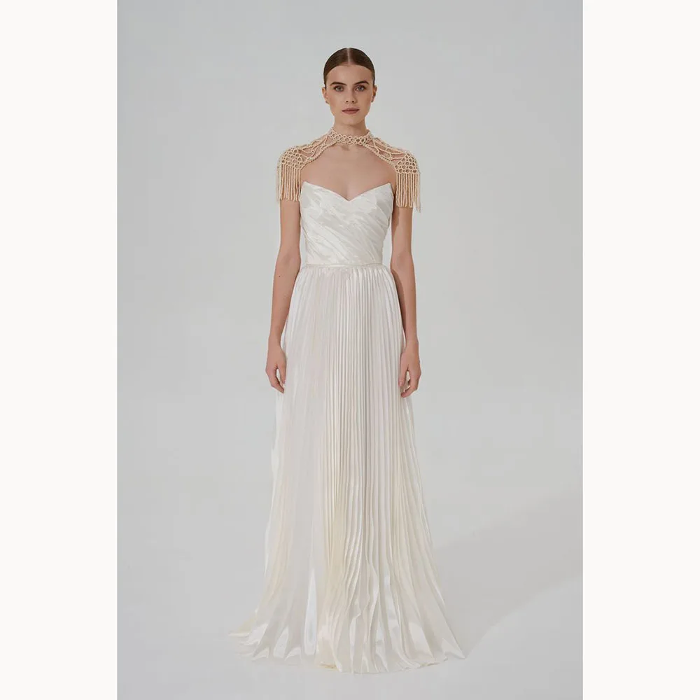 

White Women Dresses Simple Sleeveless Classical Backless Bridesmaid Dresses Pure Color Wedding And Evening Party Gowns