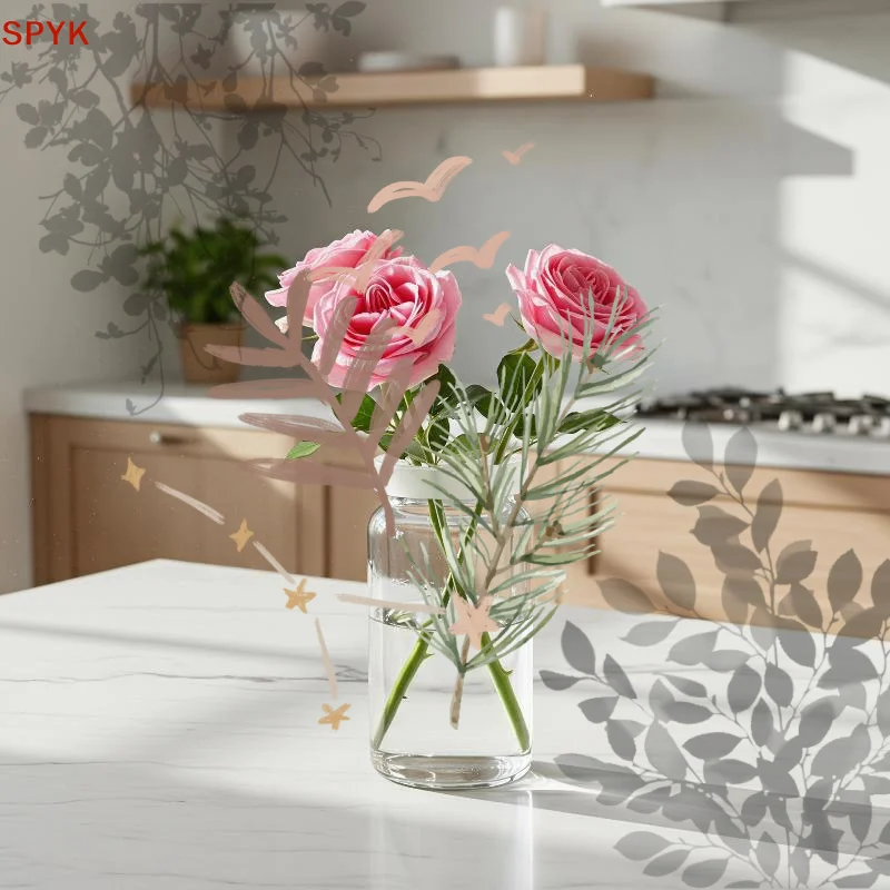 4Pcs Silicone DIY Arrangement Holder: Vase Grid Insert Flower Arrangements Plant Straw Fixation