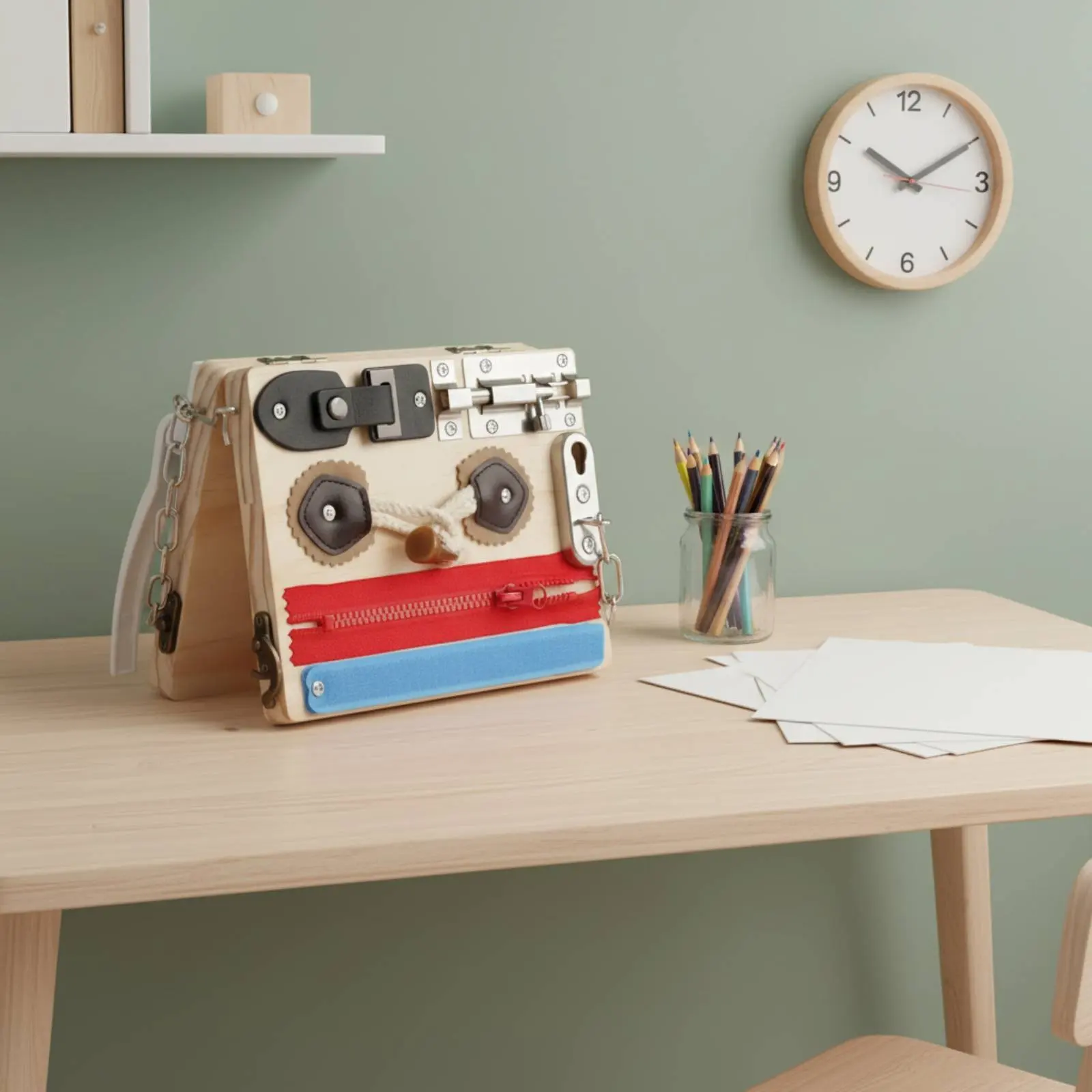 

Деревянная развивающая доска-бизиборд для развития мелкой моторики, складная тактильная игрушка, удобная для путешествий, для малышей