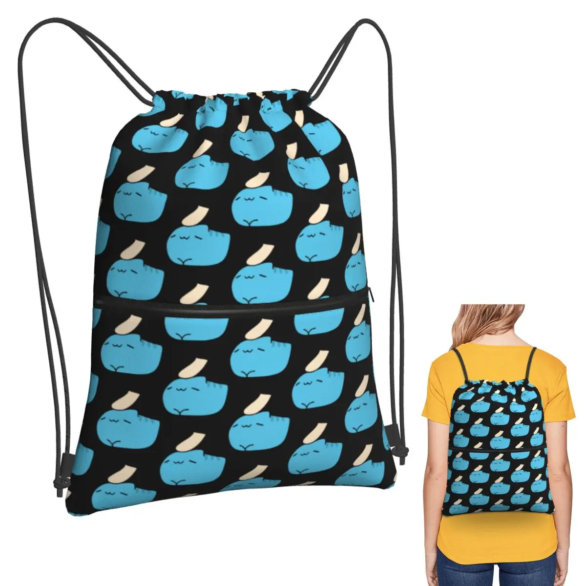 Comic Cat Bugcat Capoo Bug Cat Backpacks Portable Drawstring Bundle Pocket Sports Bag Book Bags For Man Woman Students