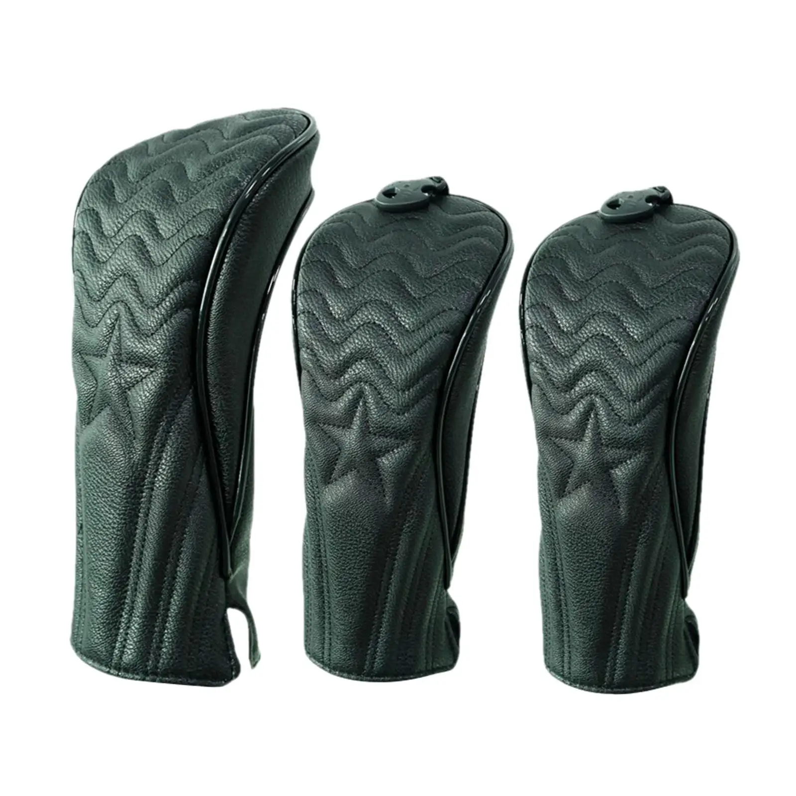 Golf Head Covers for Driver Woods Fairway PU Leather Cover with Number Tag Waterproof Soft Thick Lining Anti Scratch Protector