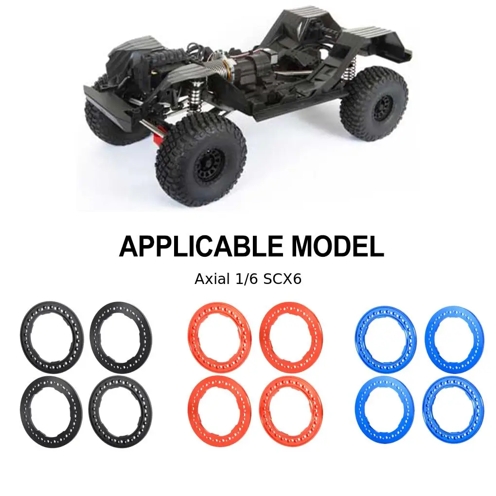 

1/6 Wheel Rim Outer Ring RC Upgrade Part Aluminum Alloy CNC 3D Process Rc Wheel Rim Outer Ring For Axial SCX6 RC Car Part Black