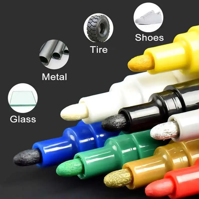 Car Tire Graffiti Paint Pen Waterproof Non-Fading Tire Paint Pen Non-toxic Durable Marker Pen Auto Tyre Letters Repair Pens