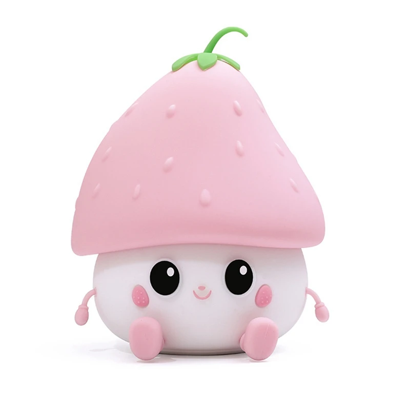 Cute Strawberries Night Light,Cute Night Light Night Light,Rechargeable Night Light For Bedroom, Lamp Room Decor
