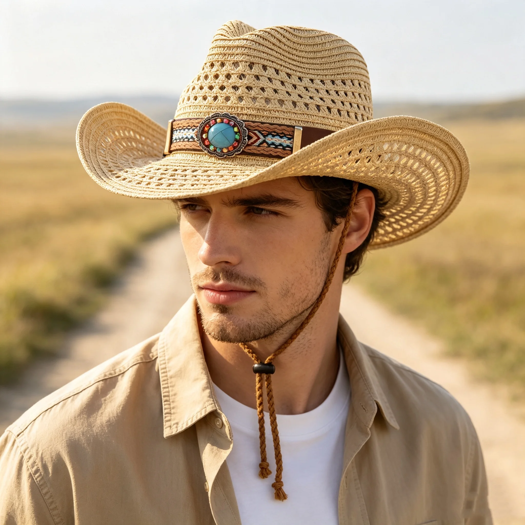 chapeu-de-cowboy-ocidental-de-palha-com-estilo-Etnico-e-detalhes-em-turquesa-chapeu-de-sol-unissex-vintage-de-aba-larga-respiravel-e-a-prova-de-vento-dobravel-para-protecao-solar-disponivel-em-varias-cores