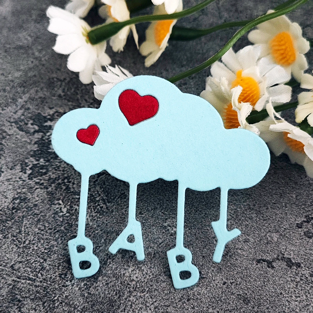 Baby Word Love Heart Cloud Metal Cutting Dies for Card Making Paper Embossing Die Cuts Sets Album Crafts 2023 Templates Stencils