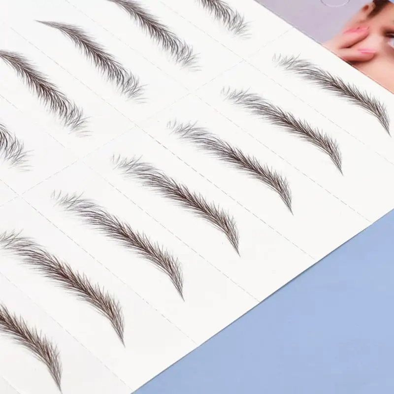 1PC sopracciglio tatuaggio adesivo capelli-like Natural sopracciglia Look trucco impermeabile lunga durata facile da indossare adesivo sopracciglia finte