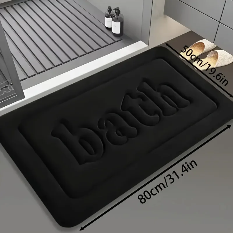 سجادة حمام ماصة للغاية، غير قابلة للانزلاق، سجادة حمام فاخرة من إسفنج الذاكرة - سجادة حمام سميكة سريعة الجفاف - ديكور منزلي مريح