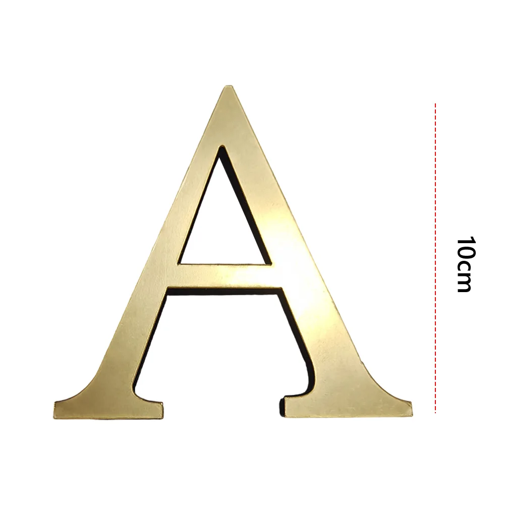 الذهب الإنجليزية رسائل ملصقات جدار جدار الفن الأبجدية 10 سنتيمتر ثلاثية الأبعاد الاكريليك مرآة + إيفا 26 رسائل ملصقات جدار DIY بها بنفسك ديكور المنزل #6