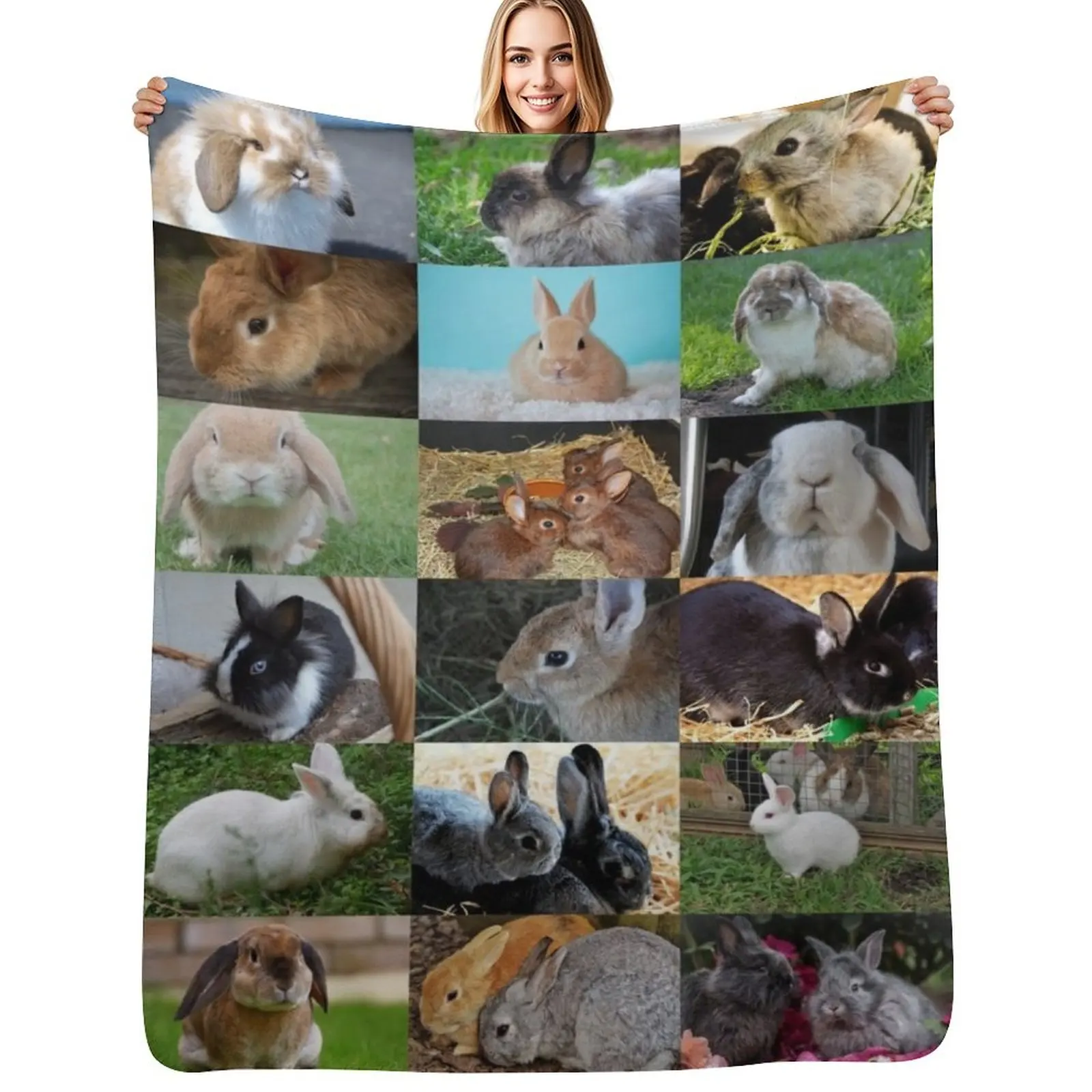 

Rabbits Throw Blanket Beautifuls Decorative Beds Luxury Throw Decoratives Blankets