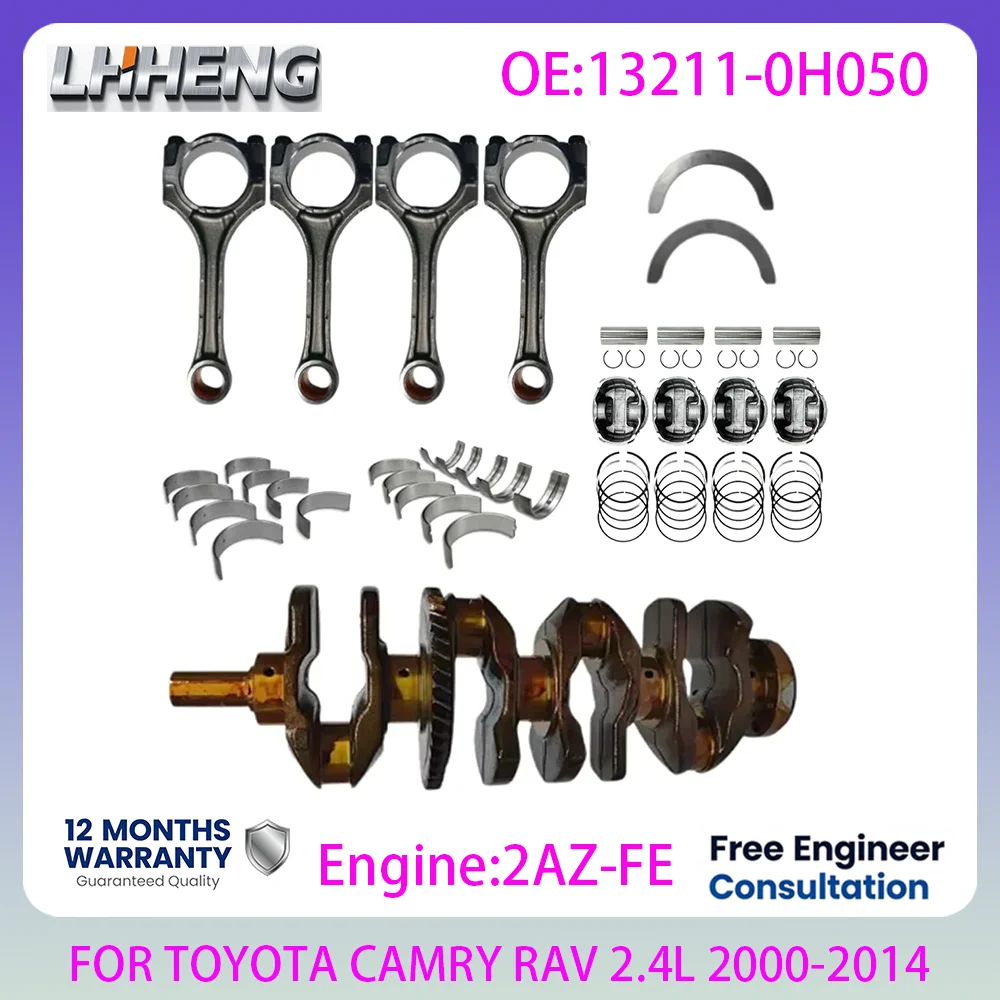 2AZ Engine Rebuilding Kits For TOYOTA CAMRY HIGHLANDER MATRIX PREVIA RAV 2.4L 2.4 L T L4 GAS 2000-2014 13211-0H050 2AZ-FE