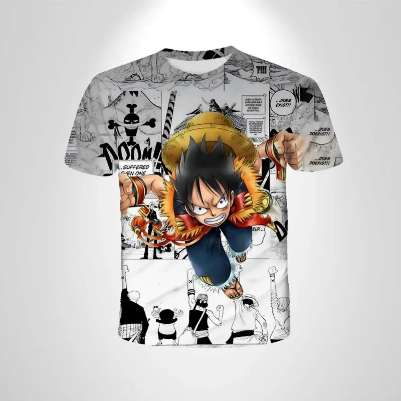 One Piece Anime Luffy Manga Panel Graphic Short Sleeve Jersey 3D All Over Print Breathable Hip Hop Unisex Streetwear Top
