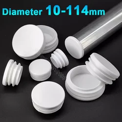 Embout rond en plastique blanc, bouchon d'obturation, tube, inserts de tuyau, bouchon, bouchon, couvercle d'étanchéité, coussretours de pied, 10mm, 12mm, 13mm, 14mm, 16mm, 19mm, 20mm, 22mm, 25/28mm, 114mm