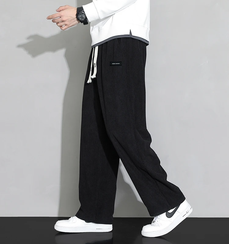 Casual Pants Men's Autumn and Winter Ins Trendy Hong Kong Sle Fashion Drape Straight Pants High Street Ruan Handsome Men's ...