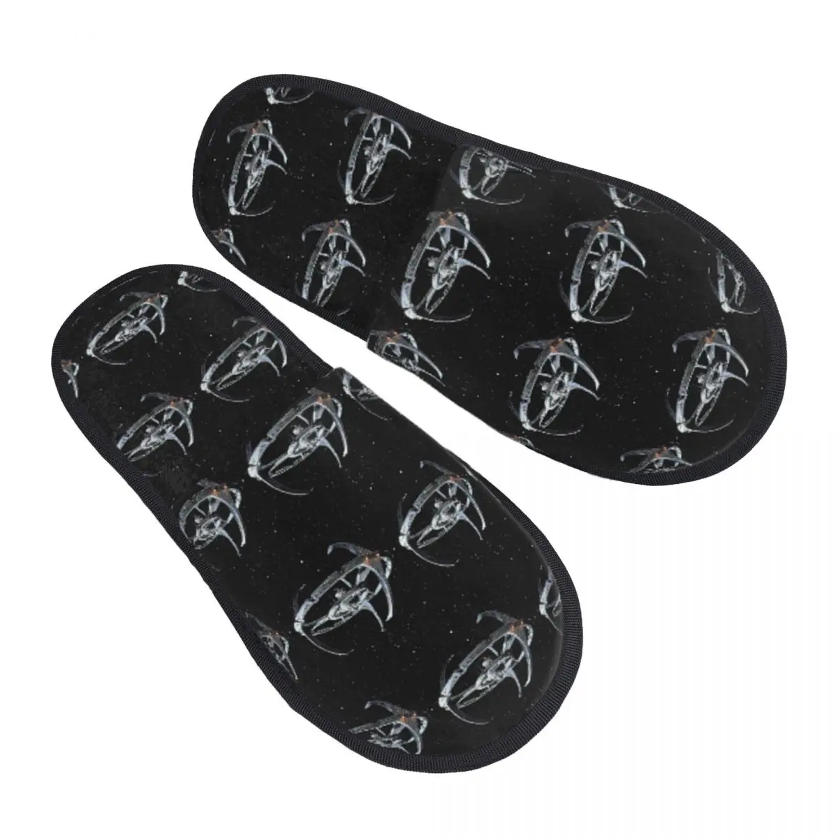 Custom Stars Treks Deep Space Nine Logo Slippers Memory Foam Warm Soft Women House Slipper Indoor Comfy Shoes