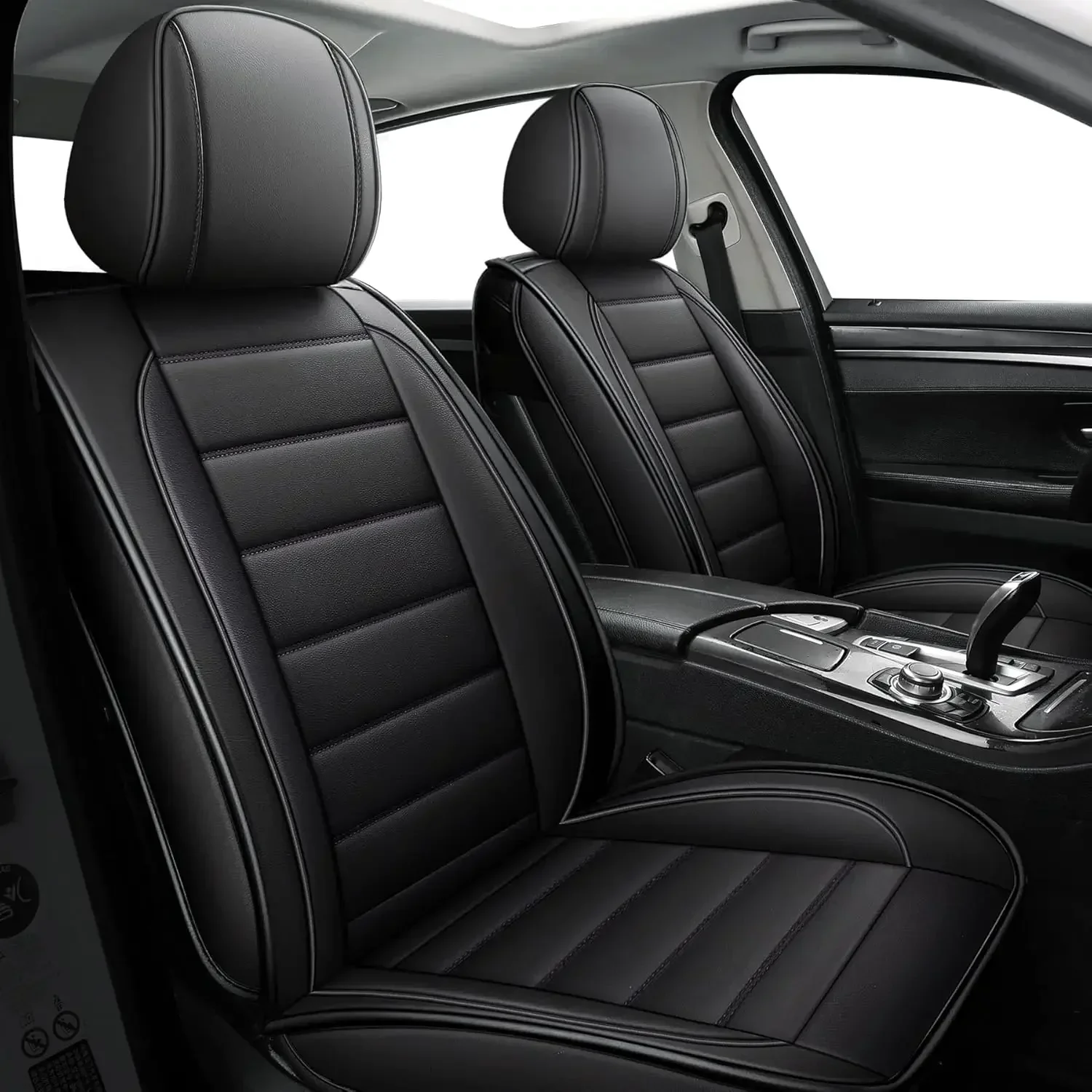 

Leather Car Seat Covers,Waterproof Faux Leatherette Cushion Cover for Cars SUV Pick-up Truck Universal Fit Set for Auto interior