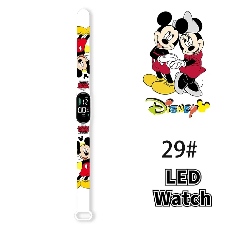 Disney-Montre électronique tactile pour enfants, Pepper Princess, LED, étanche, cadeau festif