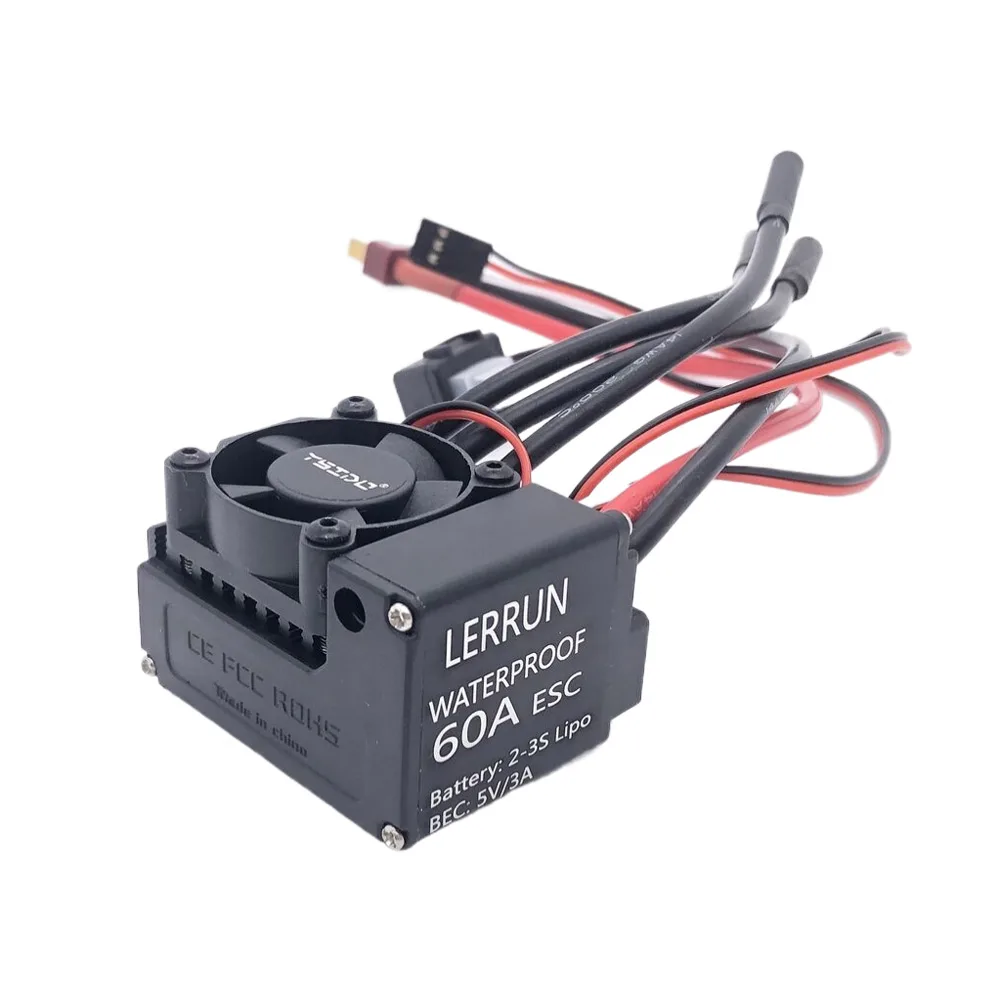 YSIDO LERRUN Waterproof ESC RC Car 35A 45A 60A 80A 120A 150A Speed Controller for 1/8 1/10 1/12 1/14 1/16 RC Car Brushless Motor