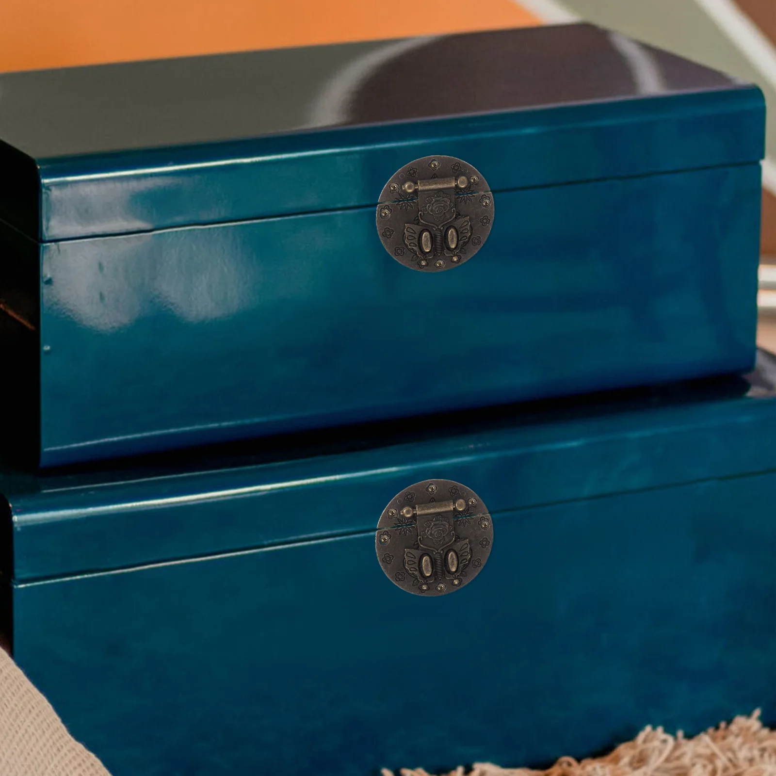 

4Pcs Hasp Latch Toggle Hasp Vintage Zinc Alloy Hardware Brass Plated for Wooden Jewelry Boxes Drawers Cabinets