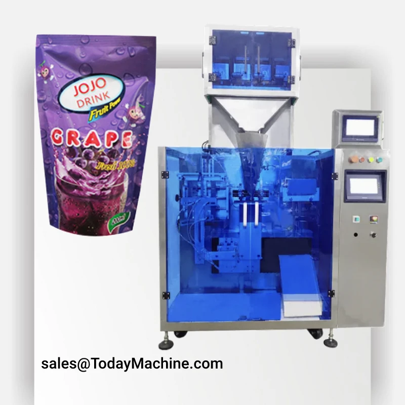 Small horizontal premade pouch weighing filling and sealing packaging machines automatic doy pack mini food packing machine