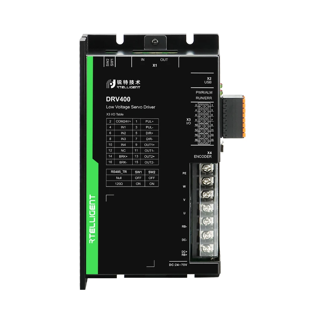 Rtelligent-controlador BLDC de bajo voltaje DRV400, Motor de CC sin escobillas de 24-70VDC, por debajo de 400W