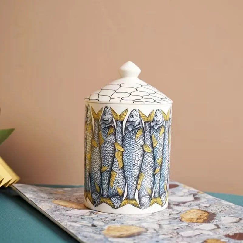 Ceramic Candle Jar for Home Storage, Candle Cup, Decorative Container, Modern Art Ornaments, Gift Present, Luxury