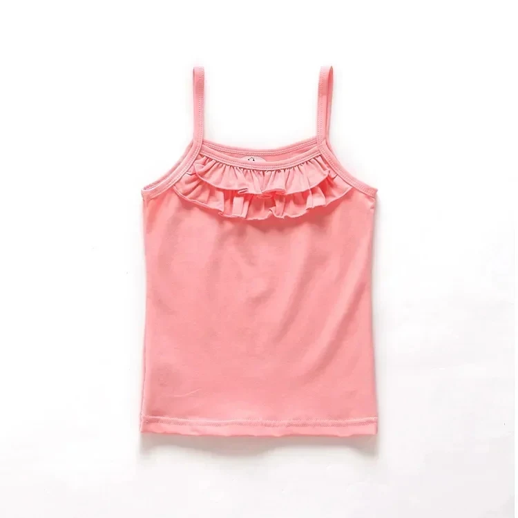 Baby Girls Sleeveless Vest Kids Cartoon Print Camisole Korean Style Topss 2024 Summer 2 To 8 Yrs Children\'s Clothing