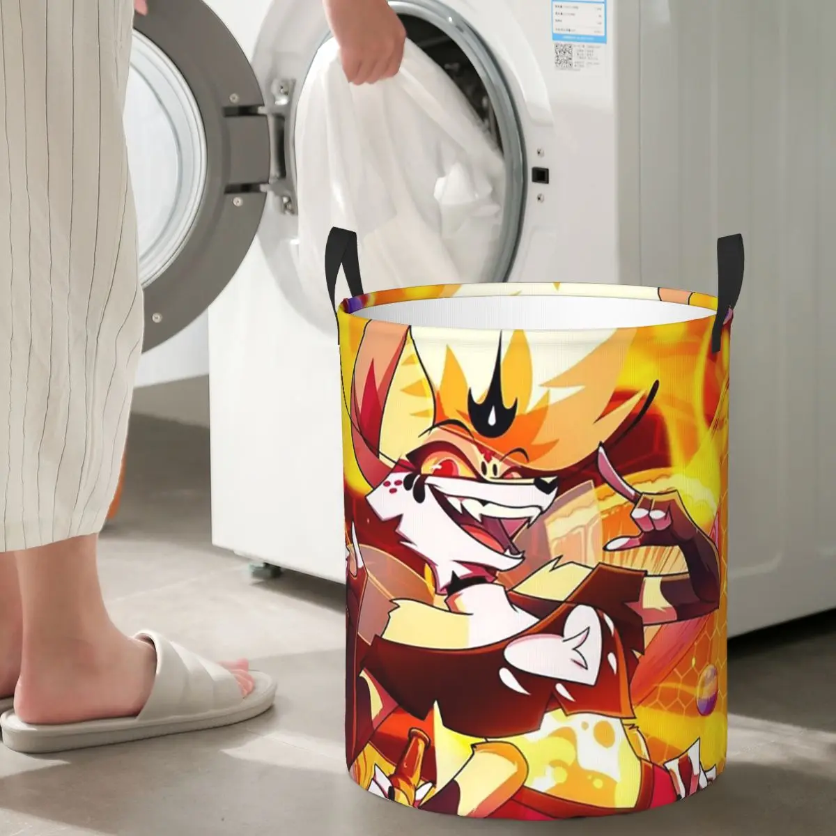 

Складные корзины для белья Helluva Boss Beelzebub, корзина для хранения грязной одежды, большая водонепроницаемая сумка