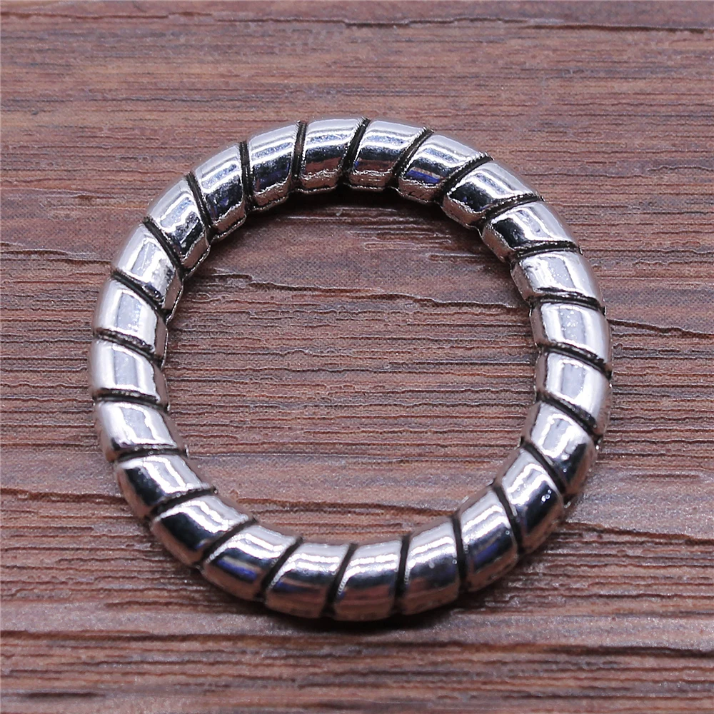 40pcs 27x27mm Charms Wholesale Circle Connector Antique Silver Color Alloy DIY Jewelry Making Accessories