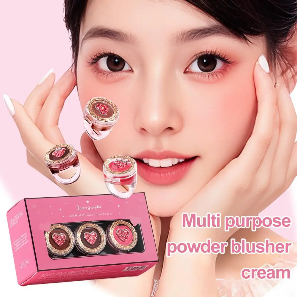 Blusher Crème Vorm Matte Natuurlijke Verhelderende Multifunctionele Schaduw Blusher Oogpoeder Lipgloss Draagbare Cosmetica Make Up X4C9