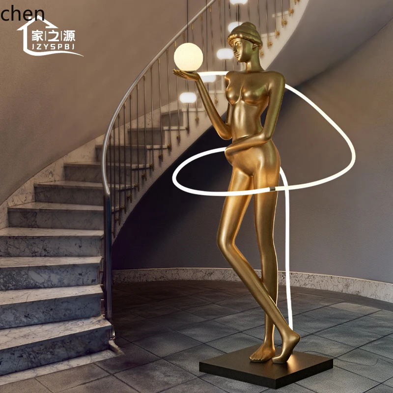 

HT Character Bleach Muse Sculpture Ornament Home Stairs Dance Creative Floor Lamp Ornament