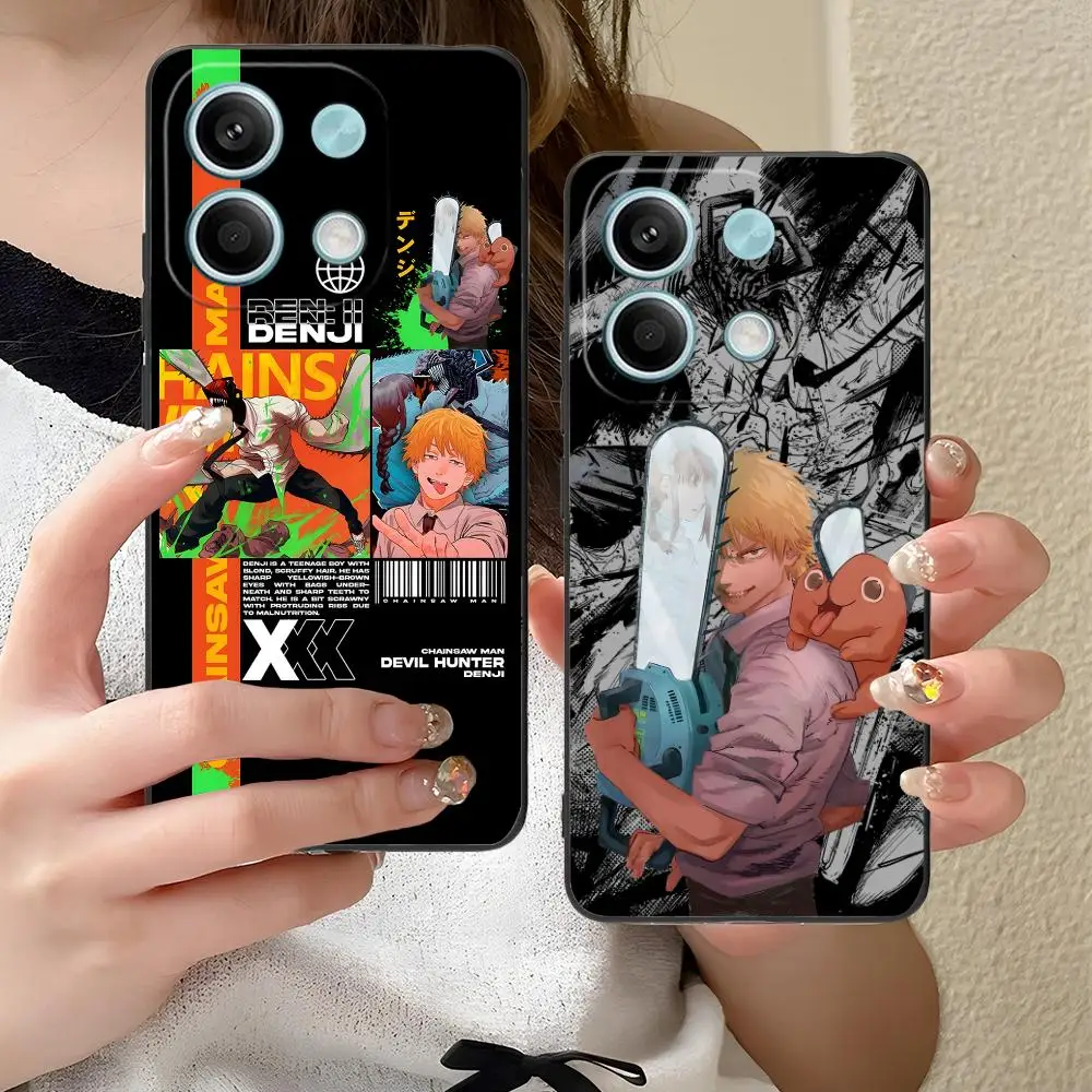 Chainsaw Anime Man Mobile Phone Case for Xiaomi Redmi Note 14 13 12 11 A5 3 2 1 Pro Plus 4G 5G Colour Protective Cover Luxury