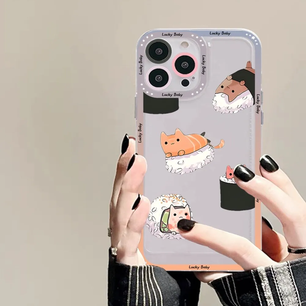 Cartoon sushi Phone Case For Redmi 7 8 9 A For Redmi Note 5 7 8 9 10 11 Pro Max 4G 5G Funfas