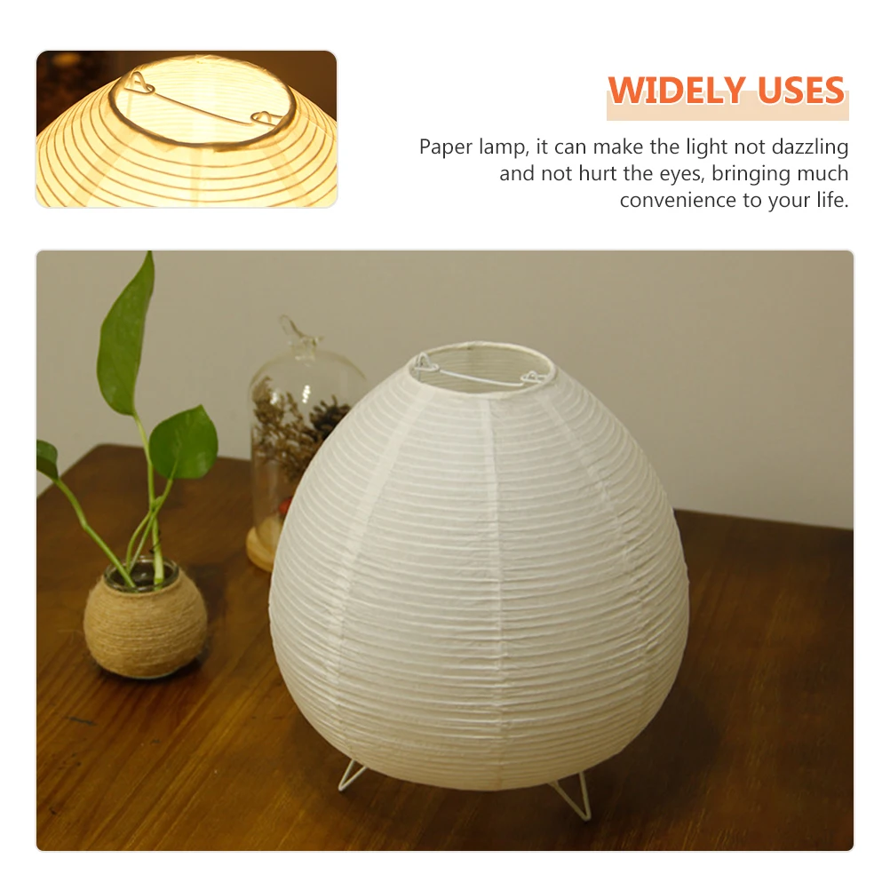

Minimalist Bedside Table Lamp Kids Bedroom Paper Lantern Safe Material Detailed Workmanship Push Button Eu Plug