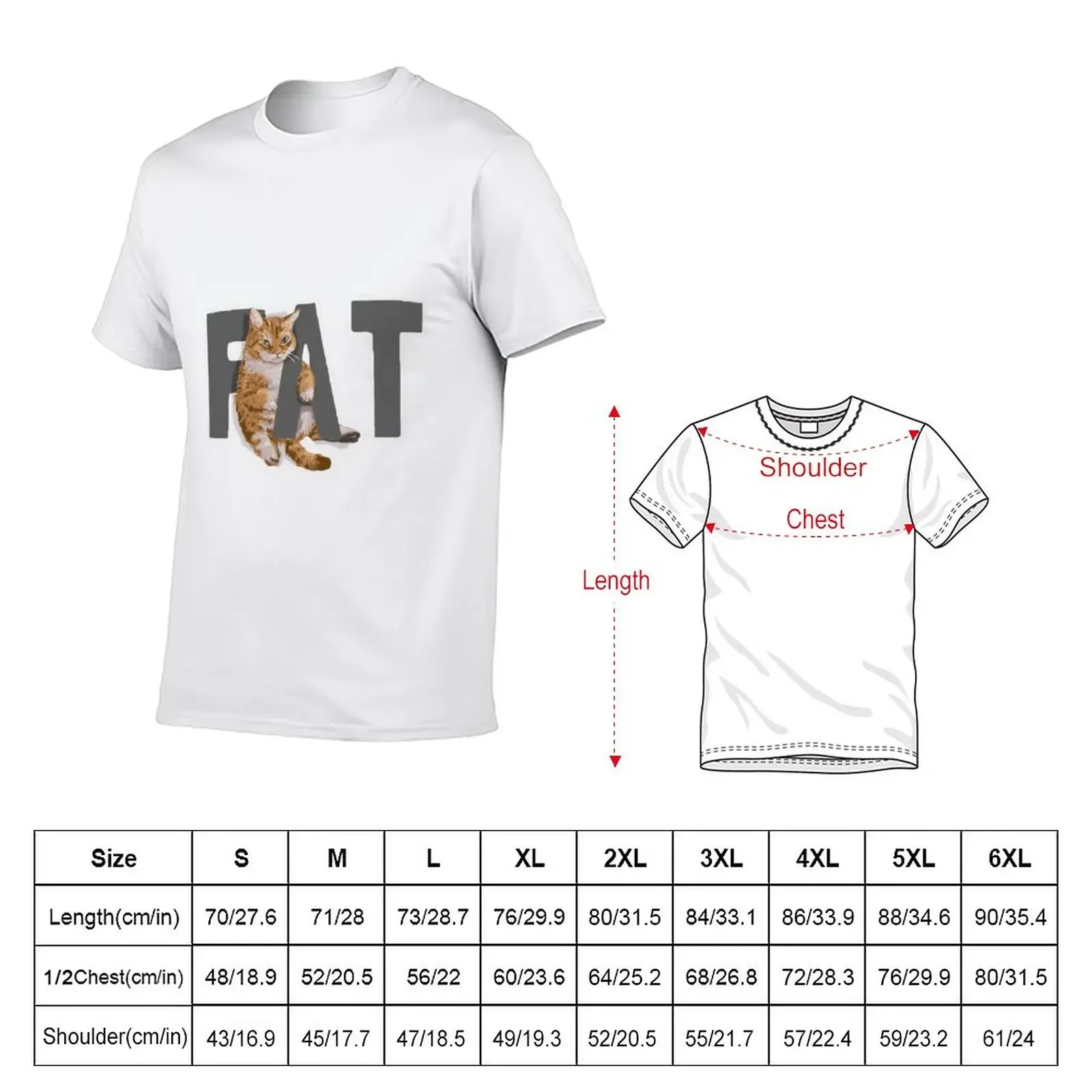 cat fat T-Shirt sweat vintage clothes Blouse men t shirt