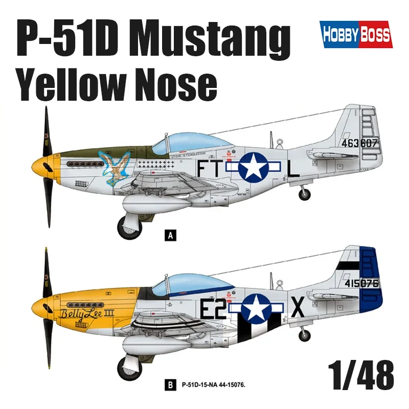 

Комплект модели пластикового танка Trumpeter 85808 P-51D Mustang — желтый нос 1/48