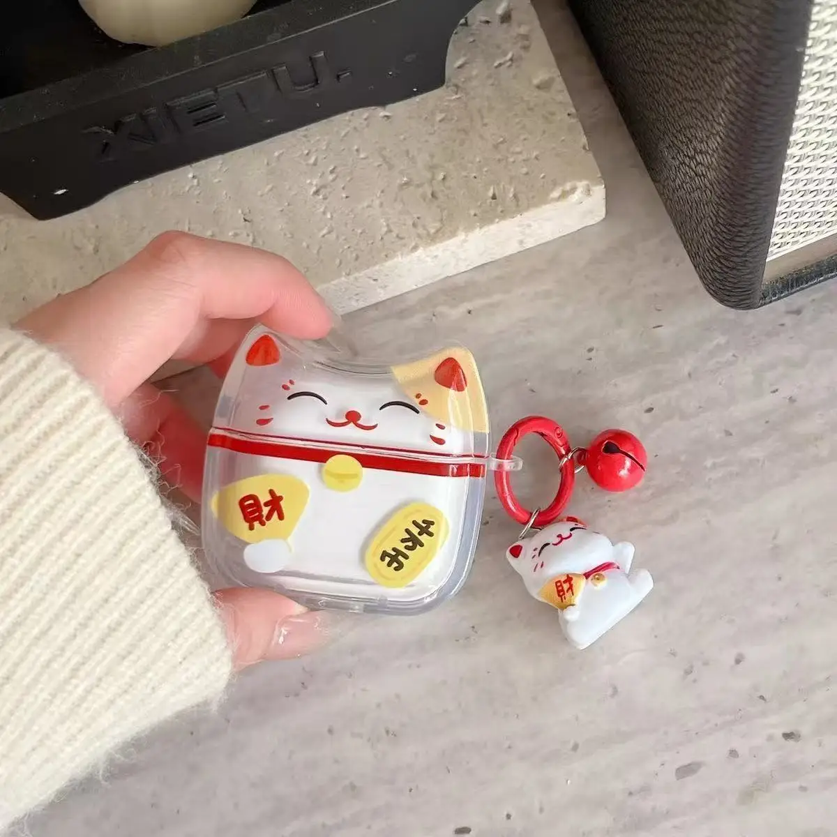 For AirPods 4 Pro3 3 2 1 Pro 3 Pro2 Earphone Case 3D Lucky Cat Cute Silicone Protective Headphone Box With Pendant Cover